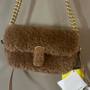 Marc Jacobs Tan Shearling Crossbody Bag